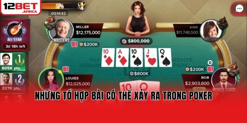 Những tổ hợp bài có thể xảy ra trong poker