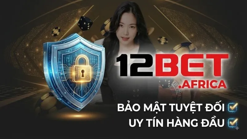 Biểu tượng lá chắn bảo mật đại diện cho cam kết an toàn thông tin của hệ thống 12BET